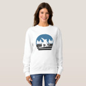 Sweatshirt Vintage Retro Snowboard (Devant entier)