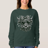 Sweatshirt Vintage Saint-Patrick Highland Cow (Devant)