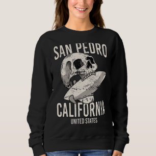 Sweatshirt Vintage San Pedro Beach Californie CA Retro Surfer