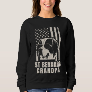 Sweatshirt Vintage St Bernard Grandpa Drapeau américain Drape
