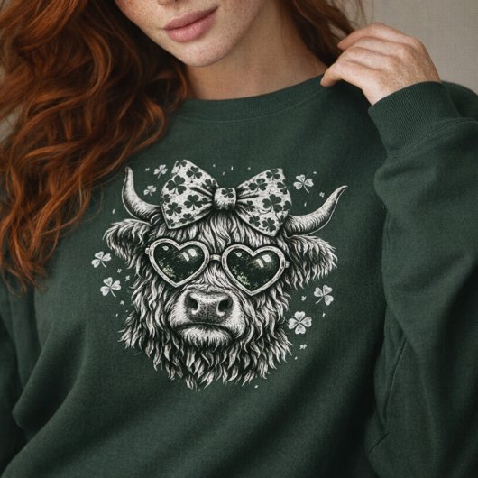 Sweatshirt Vintage St. Patrick's Day Highland Cow