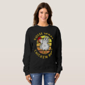 Sweatshirt Vintage Style Guess What Chicken Butt  (Devant entier)