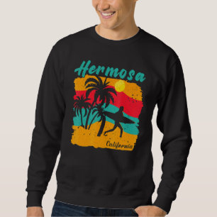 Sweatshirt Vintage Sunset Beach Surf Hermosa California Su