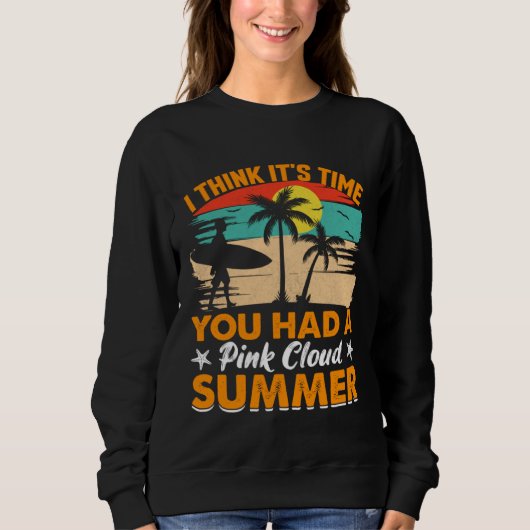 Sweatshirt Vintage Surfer Retro Surfing Beach Summer Vacation (Devant)