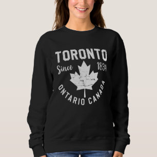 Sweatshirt Vintage Toronto Ontario 1834 Canada Canadien Érabl