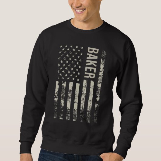 Sweatshirt Vintage US American Flag Baker (Devant)