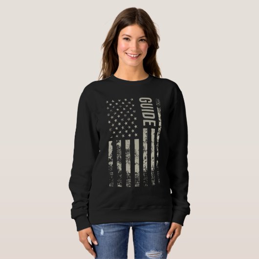 Sweatshirt Vintage US American Flag Guide (Devant entier)