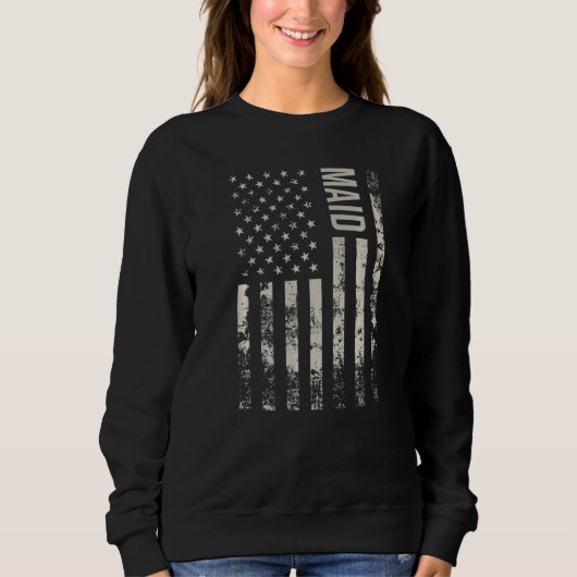 Sweatshirt Vintage US American Flag Maid Premium (Devant)