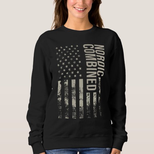 Sweatshirt Vintage US American Flag Nordic Combined (Devant)