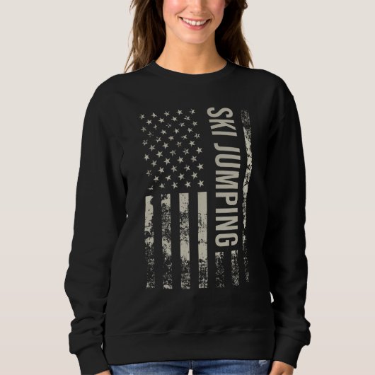 Sweatshirt Vintage US American Flag Ski Jumping (Devant)