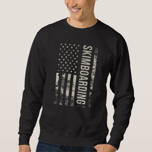 Sweatshirt Vintage US American Flag Skimboarding Premium (Devant)