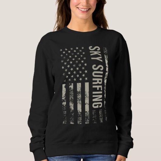 Sweatshirt Vintage US American Flag Sky Surfing (Devant)