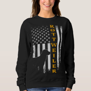 Sweatshirt Vintage Usa Rottweiler Chien Silhouette American F