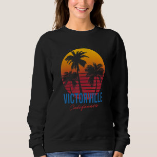 Sweatshirt Vintage Victorville Californie Palmiers Coucher de