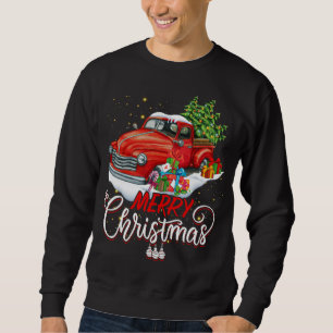 Sweatshirt Vintage Wagon Red Truck Christmas Tree Pajama Fami