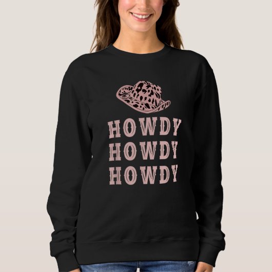 Sweatshirt Vintage White Howdy Rodeo Western Country Southern (Devant)