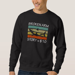 Sweatshirt Vintager Retro Broken Arm Story Shark