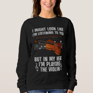 Sweatshirt Violon cool Pour Hommes Joueuse Violoniste Viola C