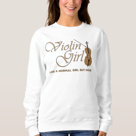 Sweatshirt Violon fille, comme une fille normale mais glacièr (Devant)