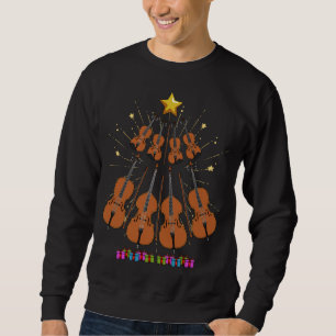 Sweatshirt Violons de Noël Arbre amusant Joyeux Noël Musicien