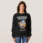Sweatshirt VIRGINA BEACH Surf Vintage Seagull Retro (Devant entier)