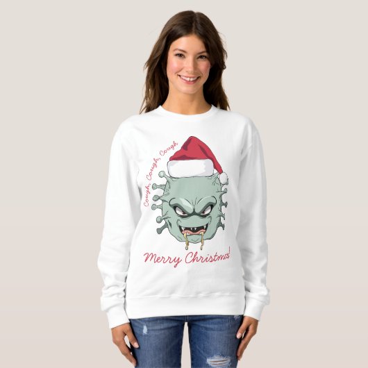 Sweatshirt Virus de Noël malin (Devant entier)