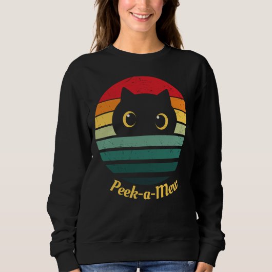 Sweatshirt Visage de Chat Mignon Peek a Mew (Devant)