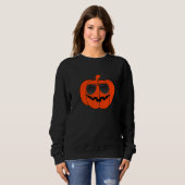 Sweatshirt Visage de citrouille d'Halloween (Devant entier)
