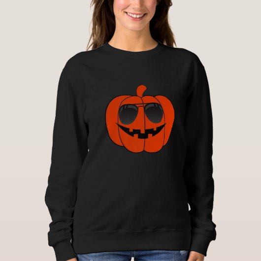 Sweatshirt Visage de citrouille d'Halloween (Devant)