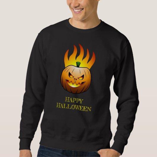 Sweatshirt Visage de citrouille d'Halloween (Devant)