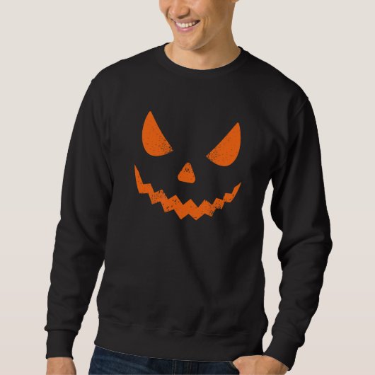 Sweatshirt Visage de citrouille géant Jack O Lantern Épouvant (Devant)