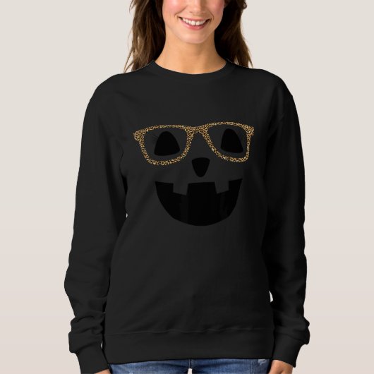 Sweatshirt Visage de Citrouille Jack O Lantern Halloween Lune (Devant)
