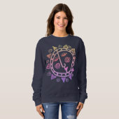 Sweatshirt Visage de soleil abstrait Art à porter (Devant entier)