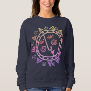 Sweatshirt Visage de soleil abstrait Art à porter