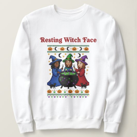 Sweatshirt Visage de Sorcière au Repos (Design devant)