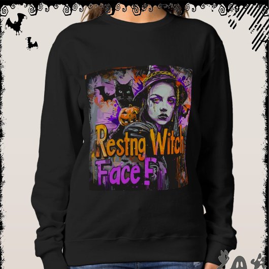 Sweatshirt Visage de sorcière au repos | ExDesigner | Hallowe