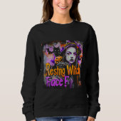 Sweatshirt Visage de sorcière au repos | ExDesigner | Hallowe (Devant)