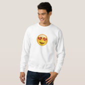 Sweatshirt Visage de sourire avec les yeux en forme de coeur (Devant entier)