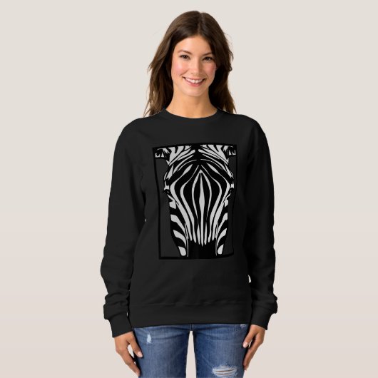 Sweatshirt Visage d'impression Zebra pour Zebra Animal (Devant entier)