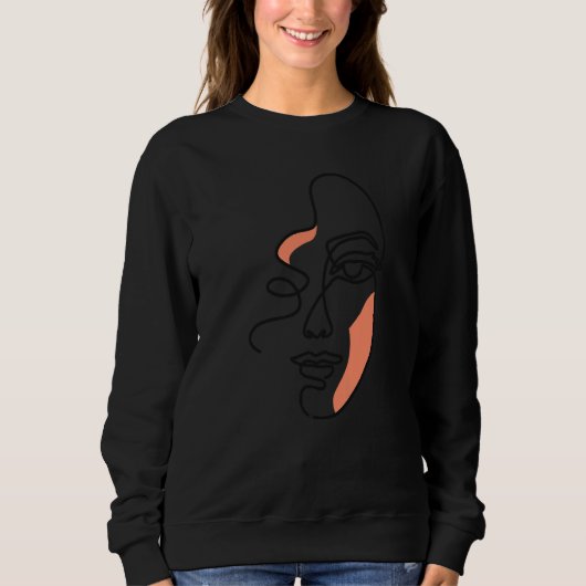 Sweatshirt Visage Féminin Abstrait (Devant)