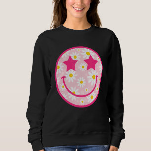 Sweatshirt Visage Prépa Fleur de Marguerite Sourire Visage Br