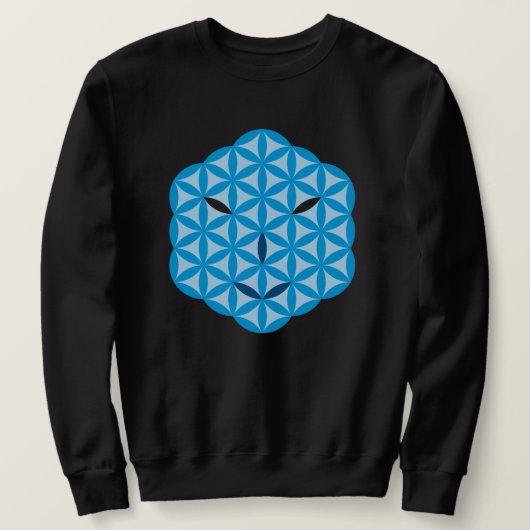 Sweatshirt Visage sacré - Arcturien, Bleu. (Design devant)