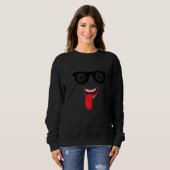Sweatshirt Visage Souriant fou avec lunettes (Devant entier)