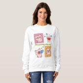 Sweatshirt visages de citation de cochon (Devant entier)