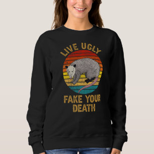 Sweatshirt Vivez Vilain Fake Votre Mort Rétro Vintage Opossum
