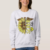 Sweatshirt Vivre La Vie Scrub Infirmière Tournesol Léopard Nu (Devant)