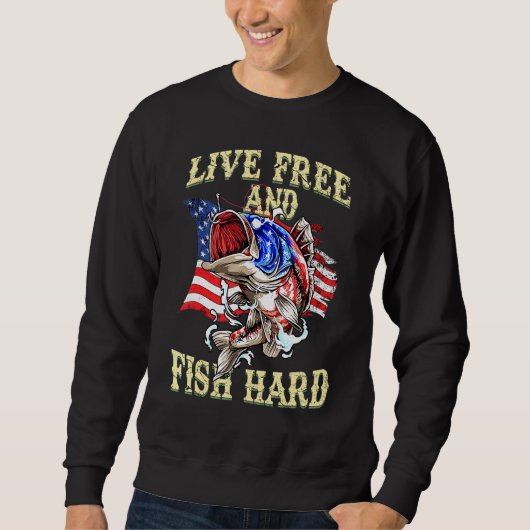 Sweatshirt Vivre Libre Et Poisson Dur (Devant)