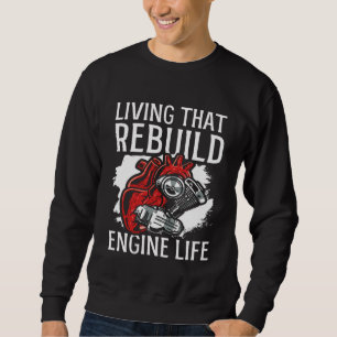 Sweatshirt Vivre qui reconstruit la vie du moteur greffe card