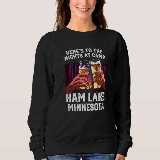 Sweatshirt Voici Les Nuits Au Camp Ham Lake Camping Minne (Devant)