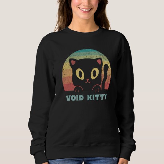 Sweatshirt Void Kitty Black Cat Familiar Rainbow Sunset Retro (Devant)